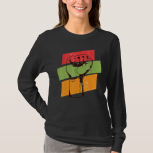 Vuist Hand Black History Month Afro Afrikaanse Tro T-shirt