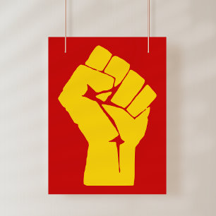 Vuist, Rebel, Relletje, Verzet, Communistische Sti Foto Afdruk