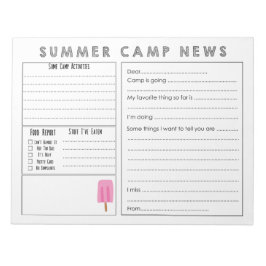 Vul Camp Letter in - Cute Summer Camp Briefpapier Notitieblok