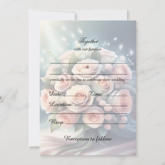 Vul de blanco bloemenbruiloft uitnodiging in (Voorkant)