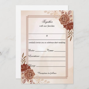 Vul de blanco bloemenbruiloft uitnodiging in