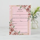 Vul de blanco bloemenbruiloft uitnodiging in (Staand voorkant)