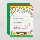 Vul de blanco kaart met dank in voor kinderen van  (Voorkant / Achterkant)