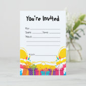 Vul de blanco verjaardagsuitnodiging in kaart (Staand voorkant)