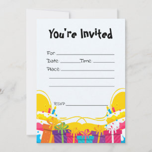 Vul de blanco verjaardagsuitnodiging in kaart