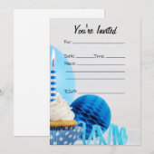 Vul de blanco verjaardagsuitnodiging in kaart (Voorkant / Achterkant)