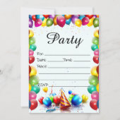 Vul de blanco verjaardagsuitnodiging in kaart (Voorkant)