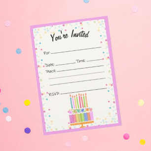 Vul de blanco verjaardagsuitnodiging in kaart