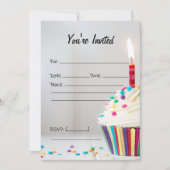 Vul de blanco verjaardagsuitnodiging in kaart (Voorkant)