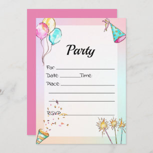 Vul de blanco verjaardagsuitnodiging in kaart