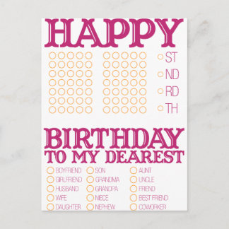 Vul de lege Happy Birthday in! Briefkaart