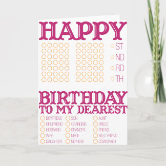 Vul de lege Happy Birthday in! Kaart