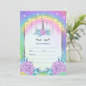 Vul de Uitnodiging van Unicorn in (Staand voorkant)