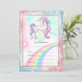 Vul de Uitnodiging van Unicorn in (Staand voorkant)