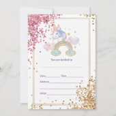 Vul de Uitnodiging van Unicorn in (Voorkant)