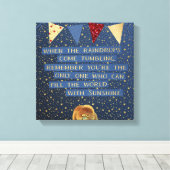 Vul de wereld met Sunshine Canvas Afdruk (Insitu (Houten vloer))