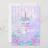 Vul eenhoorn uitnodiging in (Voorkant)