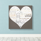 Vul je hart donkerbruin canvas afdruk (Insitu (Houten vloer))