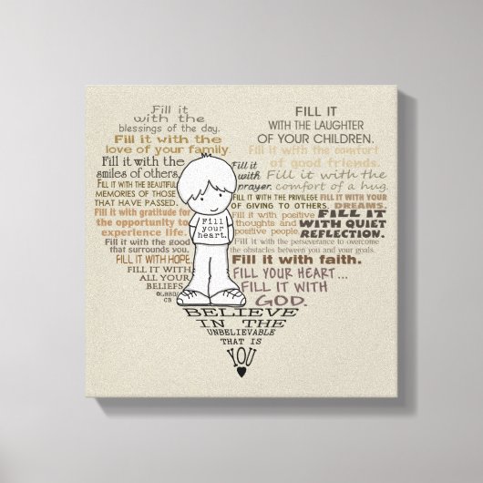 Vul je hart-toon canvas afdruk (Voorkant)