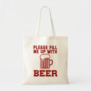 Vul me in met bier tote bag