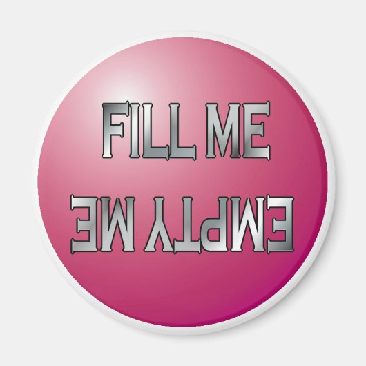Vul me-Leeg me Roze vaatwasmachine magneet (Voorkant)