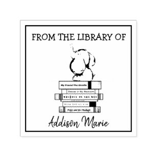 Vul met boeken uit de bibliotheek van het kind ell zelfinktende stempel