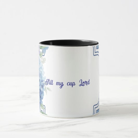 Vul mijn beker Heer bloemige Religieuze Mok (Midden)