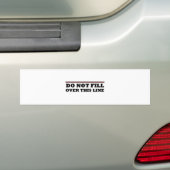 Vul niet over deze lijn bumpersticker (Op auto)