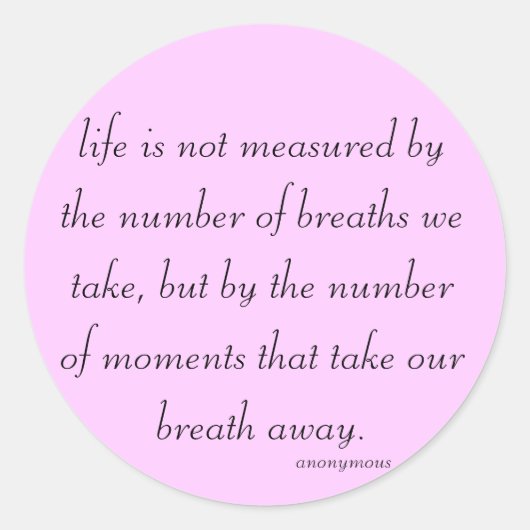 Vul Sticker "Leven wordt niet gemeten..." (Voorkant)