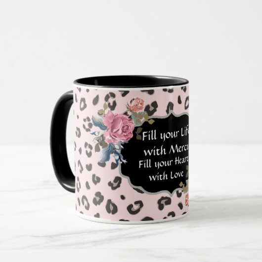 Vul uw leven met Mercy Animal Print Mok (Voorkant links)