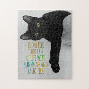 Vul uw Motivatie prijsopgave voor Life Black Cat Legpuzzel