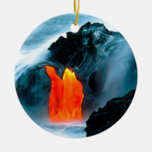 Vulcano Lava-stroom uit Kilauea Hawaii Keramisch Ornament