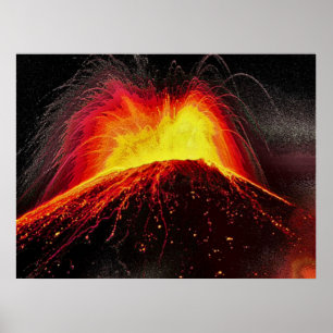 Vulkaan 5 gebompeld poster