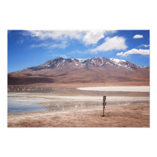 Vulkaan in een altiplano-landschapsfoto foto afdruk