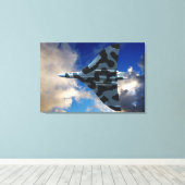 Vulkaanbommenwerper in vlucht canvas afdruk (Insitu (Houten vloer))