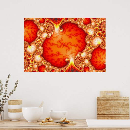 Vulkaantuin - Fractale kunst Poster (Keuken)