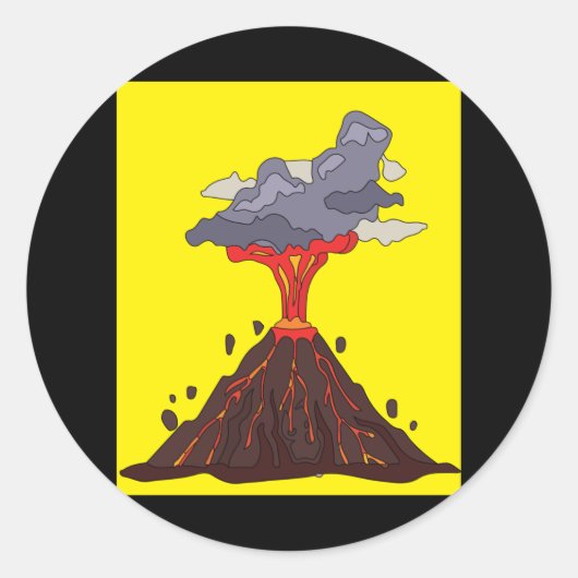 vulkaanuitbarsting lava ronde sticker (Voorkant)