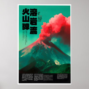 Vulkaanuitbarsting Poster – Japans Onderwijs