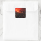 vulkaanuitbarsting vierkante sticker (Tas)