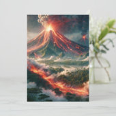 vulkaanuitbarstingen feestdagenkaart (Staand voorkant)