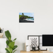 Vulkaanzandstrand op het poster Hawaï (Thuiskantoor)