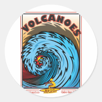 VULKANEN BAJA MEXICO SURFEN RONDE STICKER