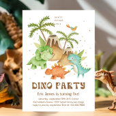 Vulkanen & Dinosaurussen Verjaardagsfeest Kinder Kaart