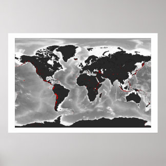 Vulkanen van de Wereld - Molenprojectie Poster