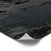 Vulkanisch strand met zwart zand op Hawaï poster (Hoek)