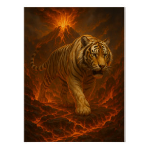 Vulkanisch Witte Tijger Premium Wandkunst – Fijne  Perfect Poster