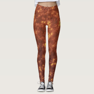 Vulkanische hete lavemaanoppervlakte leggings