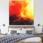 Vulkanische uitbarsting Abstracte kunst Canvas Afdruk (Insitu (Slaapkamer))