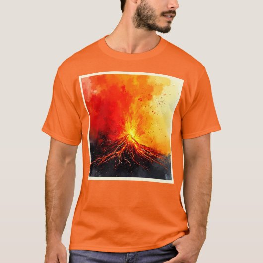 Vulkanische uitbarsting Abstracte kunst T-shirt (Voorkant)