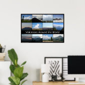 Vulkano's over de hele wereld poster (Thuiskantoor)